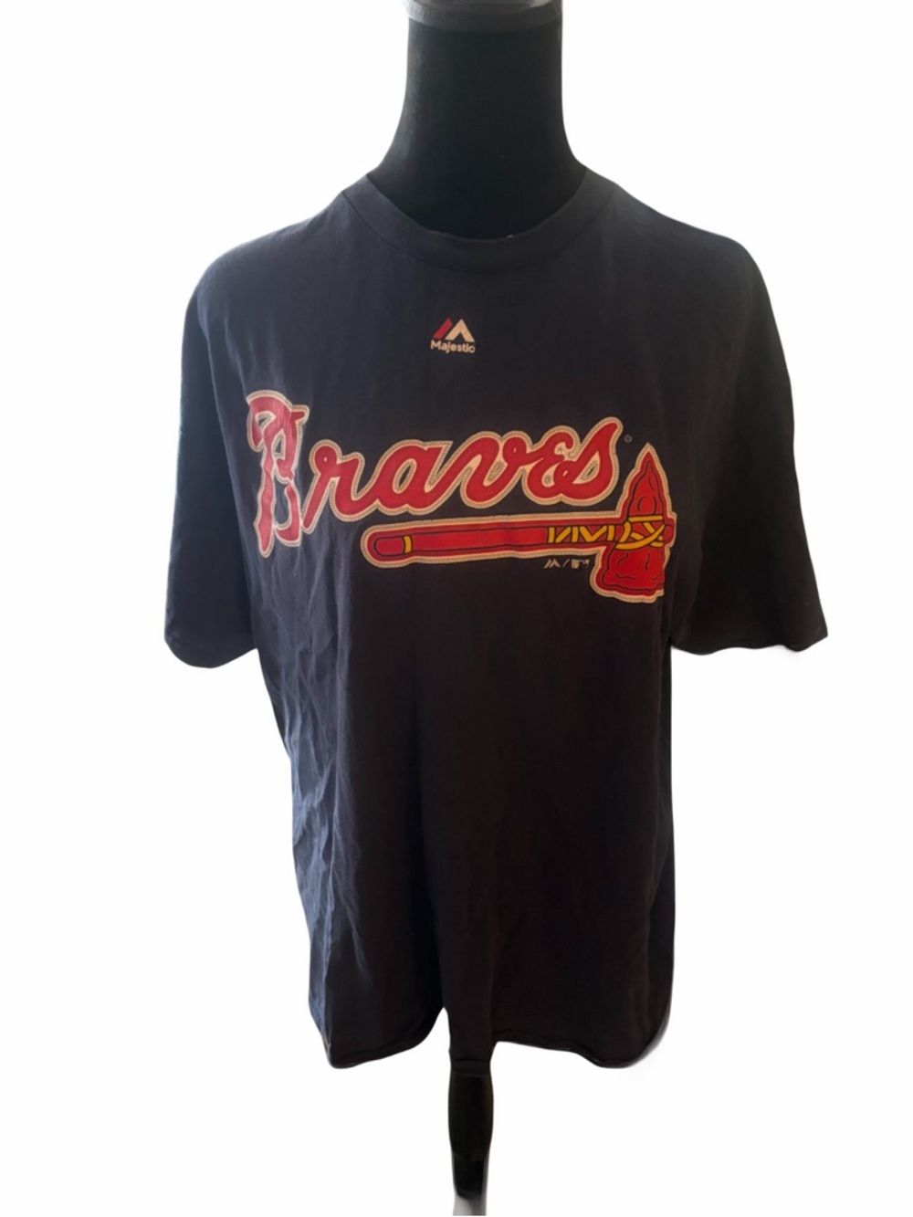 Majestic Atlanta Braves Navy Short Sleeve Logo Tee